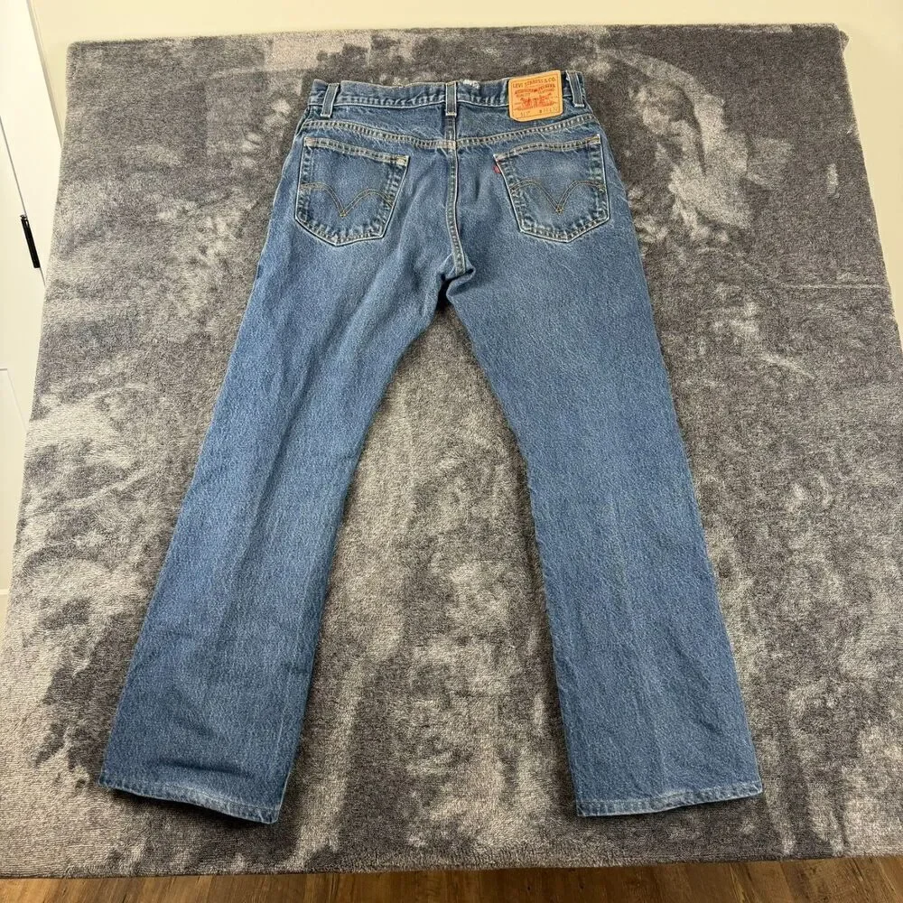 Levi's 517 Bootcut Blue Denim Jeans Men's 34X32 (33X31) Cowboy Western